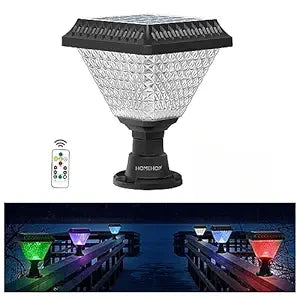 Homehop Solar Light Outdoor Home 10W LED Main Gate Light Waterproof Decoration Lamp for Pillar, Compound Wall and Garden (ABS, RGB)