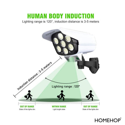Homehop Solar Light Outdoor 77 Led Motion Sensor Security Camera Shaped Wall Lamp, Waterproof, Rotatable for Home, Outdoor, Garden with Remote Control.(ABS) Size:Pack of 1