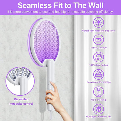 Mosquito Killer Bat Foldable & Rechargeable with LED Light Racket