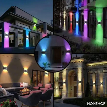 Homehop Solar Light Outdoor Waterproof Up and Down 6 Led Wall Lamp, for Home Decor, Garden, Courtyard, & Balcony Decoration with Auto On Off (Abs...