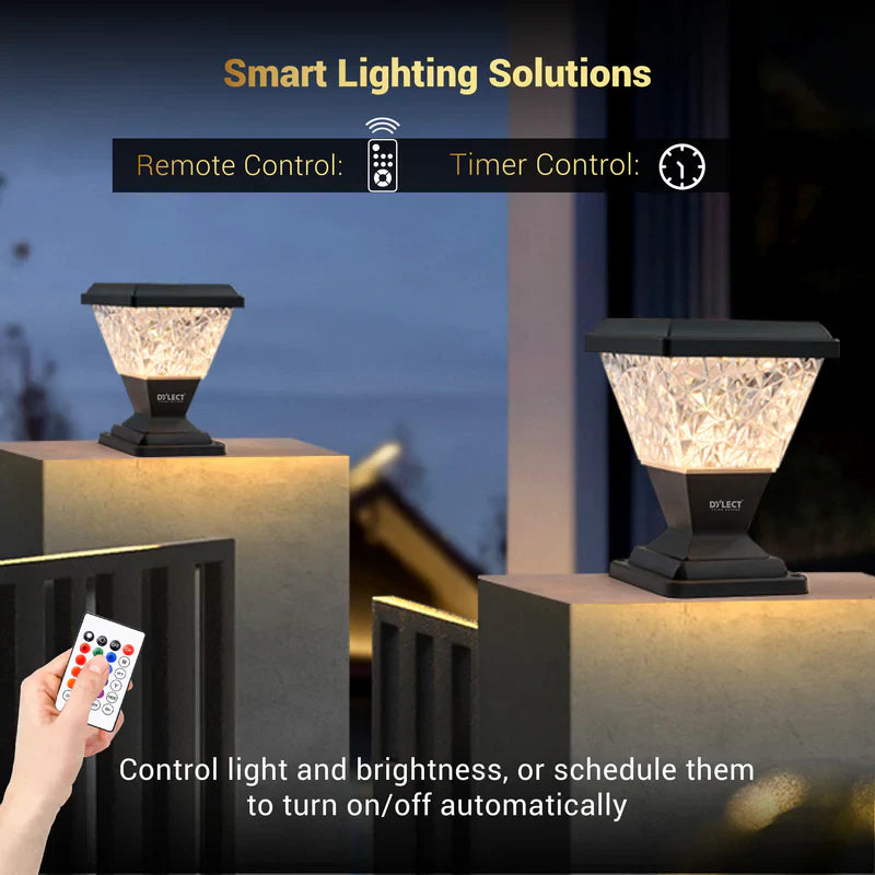 Dylect Luxe Solar Pillar Lamp - Pyramid Shape