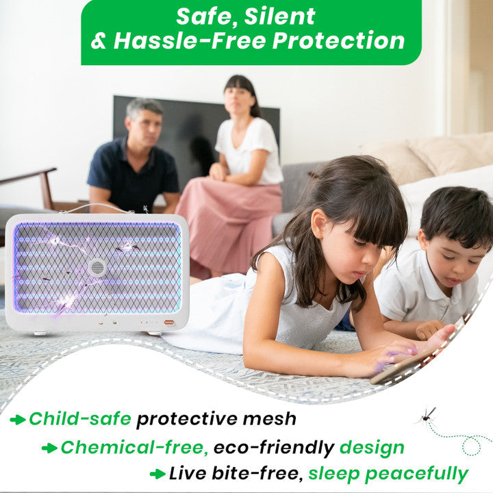 HiCare Portable Electric Fly Swatter & UV Bug Zapper | 2000mAh | Indoor & Outdoor Use Electric Insect Killer Indoor, Outdoor (Fly Swatter)