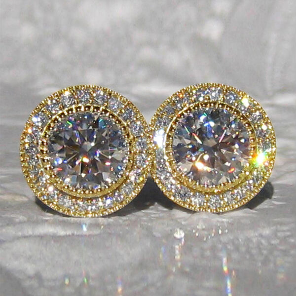 Inlaid Super Round Zircon Full-jeweled Stud Earrings Female - Image 2