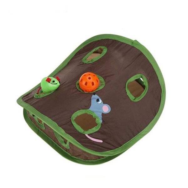 Cute Pet Cat Interactive Hide Seek Game 9 Holes Tunnel Mouse Hunt Intelligence Toy Pet Hidden Hole Kitten Foldable Toys - Image 5