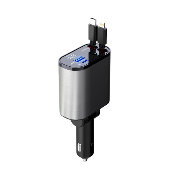 Metal Car Charger 100W Super Fast Charging Car Cigarette Lighter USB And TYPE-C Adapter - Image 5